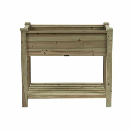 GREENGRASS 34in Wood Rectangular Raised Garden Planter GR3264987